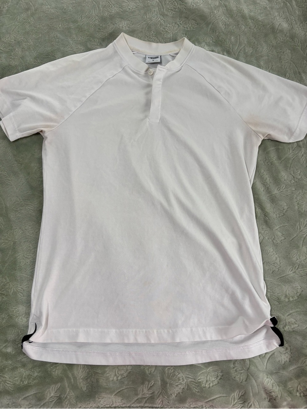 Gymshark White Short Sleeve Henley Tee